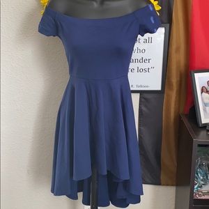 Navy Blue High Low Dress